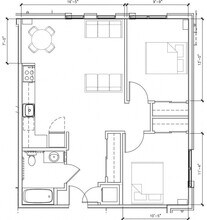2 Bedroom 1 Bath 123 123 floor plan